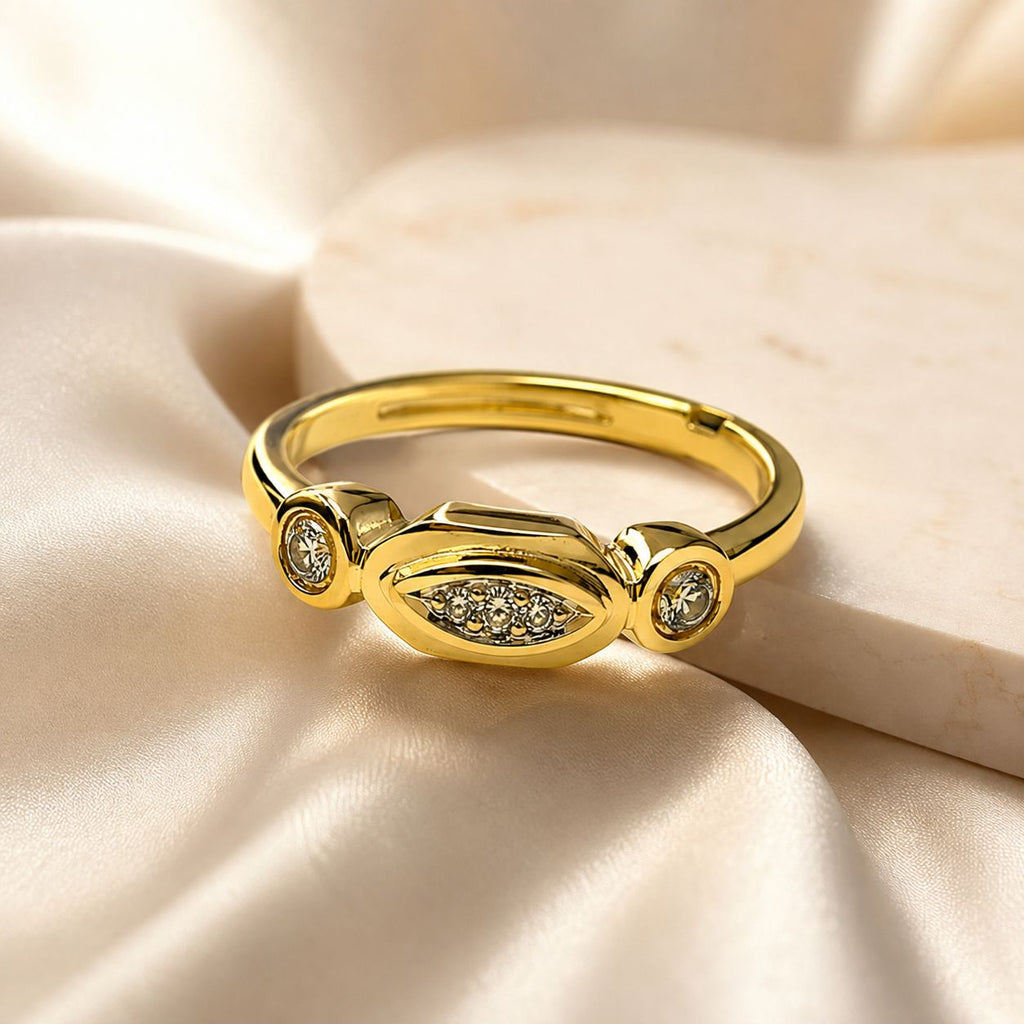 SAVOR Taş Detaylı Ayarlanabilir Gold Yüzük
